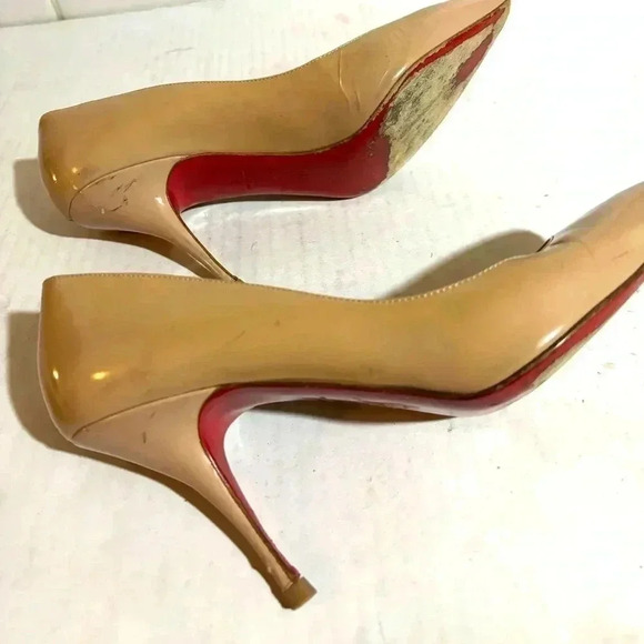 Christian Lounoitin nude size 38 pigalle follies pointed toe pump the shoe - Picture 10 of 10